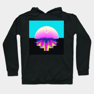 Colorful cyber abstraction portal with an arrow Hoodie